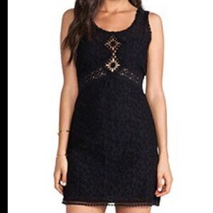 Free People Daisy chain shift dress in black combo, medium